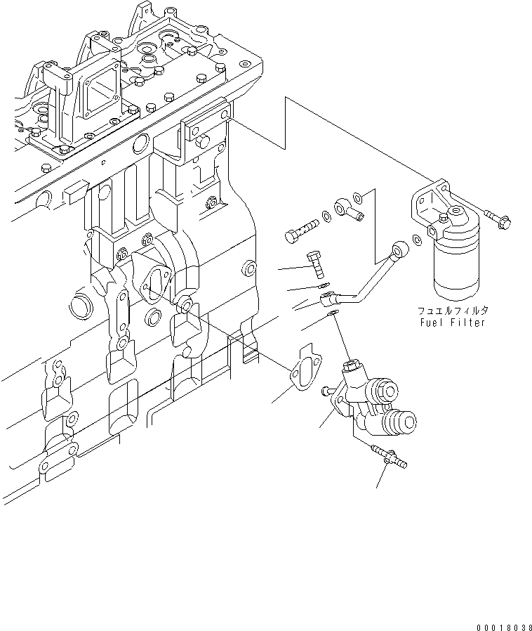 Komatsu parts book diagram for SAA6D114E-2CC-8M S/N 26800003-UP: FUEL TRANSFER PUMP(#26801989-)