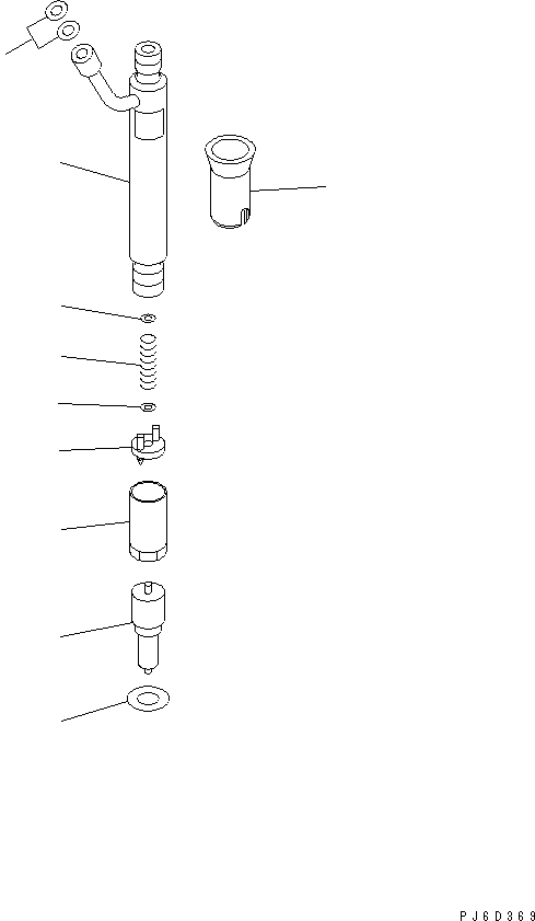 Komatsu parts book diagram for SAA6D114E-2CC-8M S/N 26800003-UP: INJECTION NOZZLE