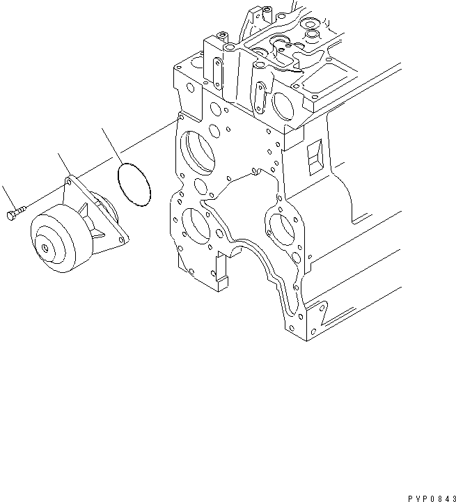 Komatsu parts book diagram for SAA6D114E-2CC-8M S/N 26800003-UP: WATER PUMP