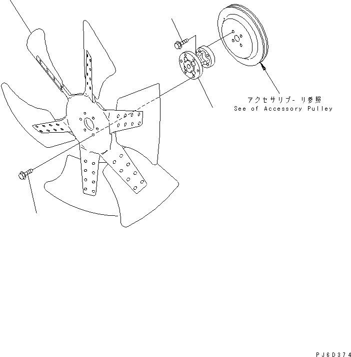 Komatsu parts book diagram for SAA6D114E-2CC-8M S/N 26800003-UP: COOLING FAN(#26801989-)