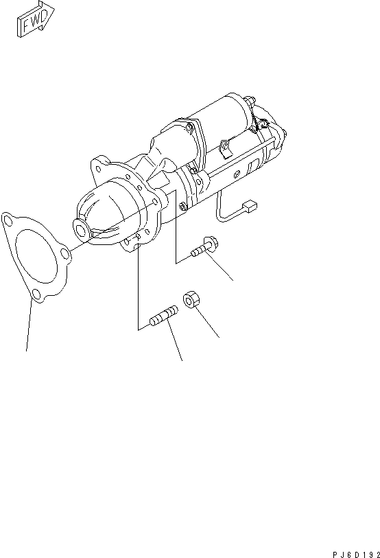 Komatsu parts book diagram for SAA6D114E-2CC-8M S/N 26800003-UP: STARTER MOTOR MOUNTING(#26800007-)
