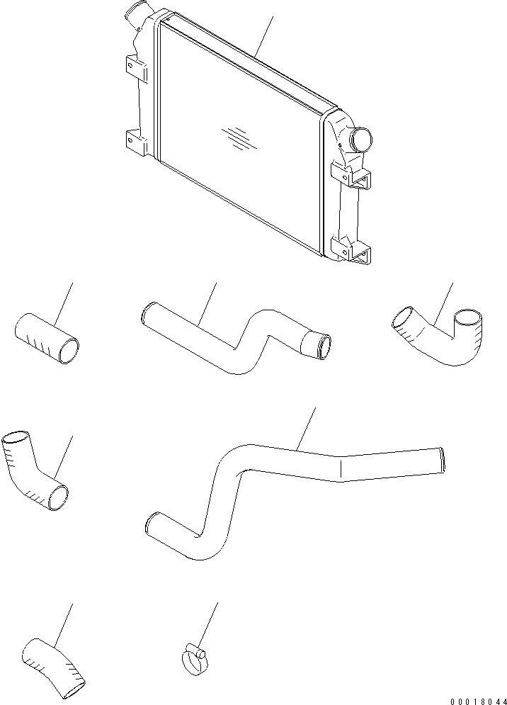 Komatsu parts book diagram for SAA6D114E-2CC-8M S/N 26800003-UP: AFTER COOLER(#26801989-)