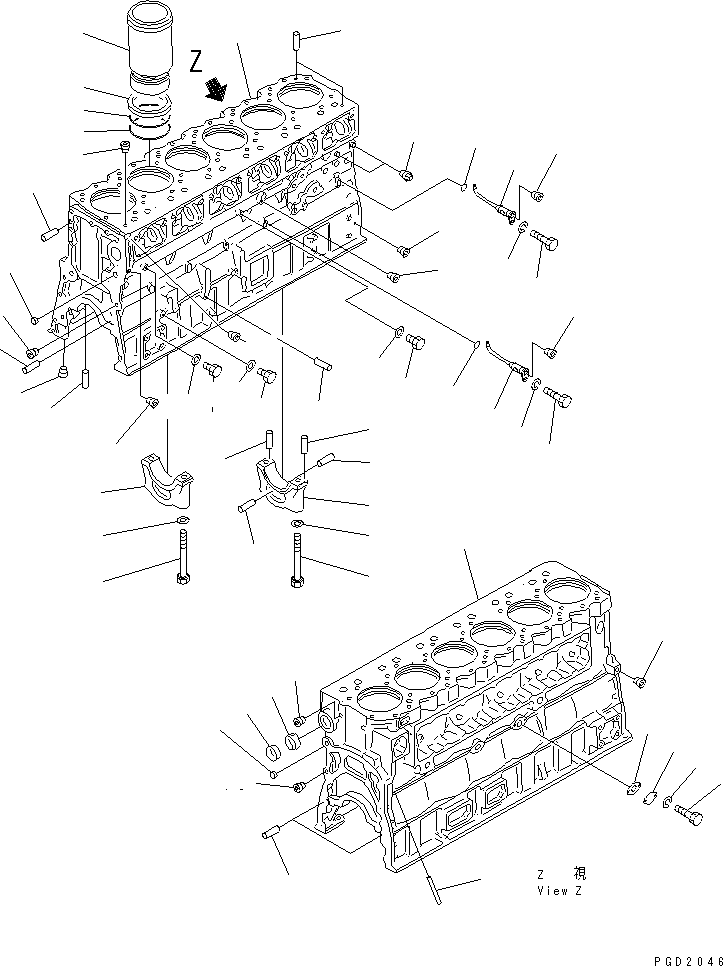 Engines Komatsu / SAA6D170E-2A-8 S/N 17001-UP(saa6d28r) / CYLINDER BLOCK(#17353-19292)(030340 : A2010-A6B7)