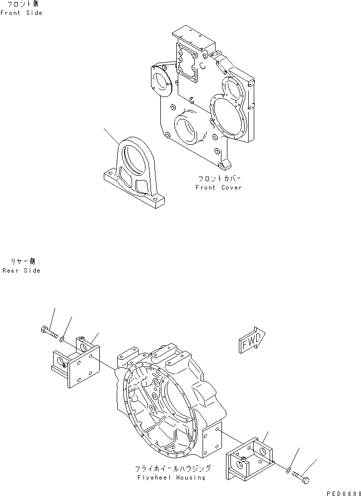 Engines Komatsu / SAA6D170E-2A-8 S/N 17001-UP(saa6d28r) / ENGINE MOUNTING(#17389-)(030510 : A2250-A6C2)