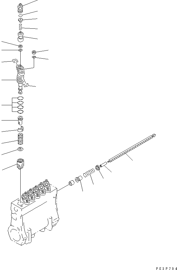 Engines Komatsu / SAA6D170E-2A-8 S/N 17001-UP(saa6d28r) / FUEL INJECTION PUMP (PUMP) (2/2) (INNER PARTS)(#17389-)(030830 : A4010-C6F5)
