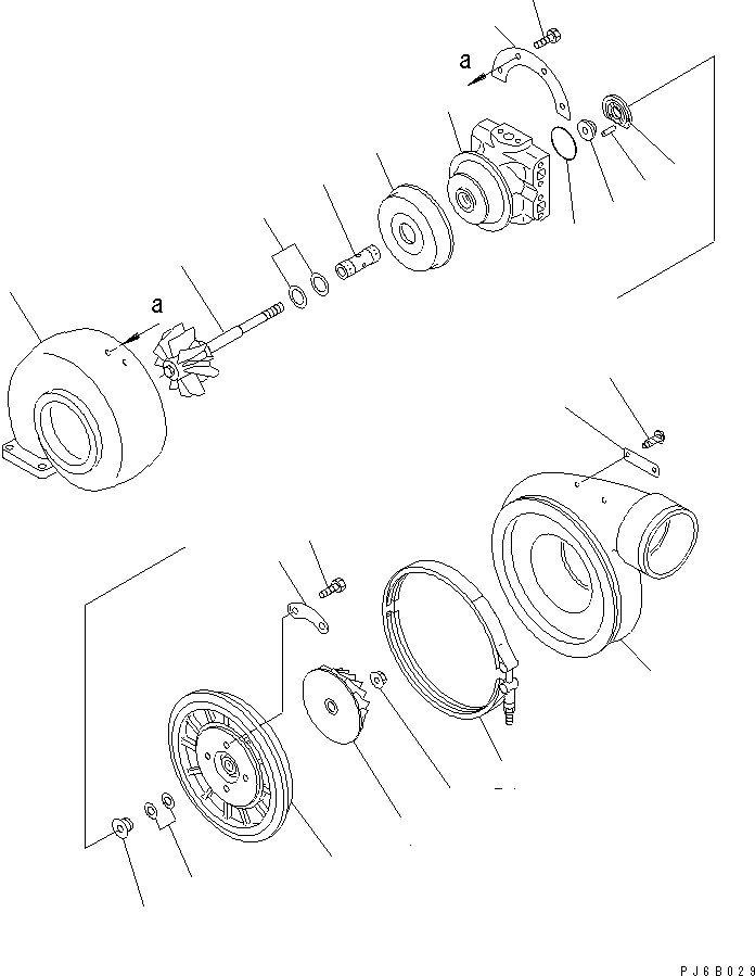 Komatsu parts book diagram for SAA6D170E-3BC-8C S/N 310001-UP: TURBOCHARGER (KTR110L-997AS) (INNER PARTS)(#312026-)