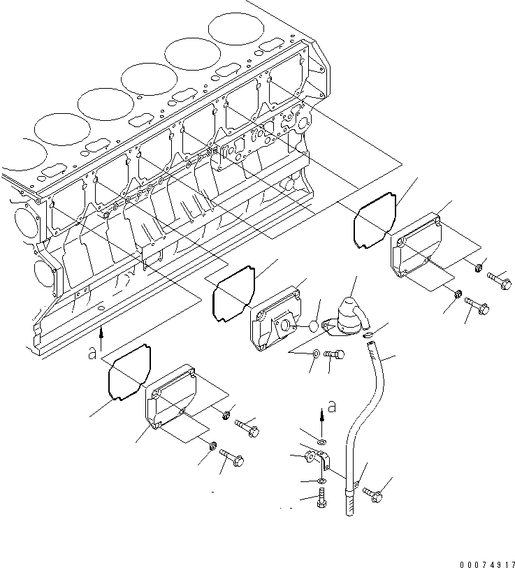 Komatsu parts book diagram for SAA6D170E-3BC-8C S/N 310001-UP: CAM FOLLOWER COVER(#310024-)