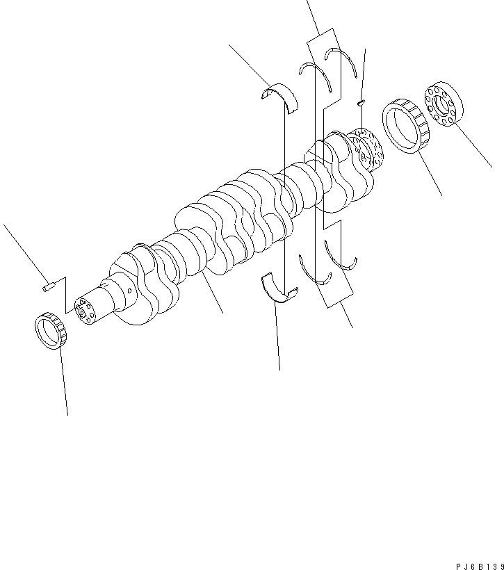 Komatsu parts book diagram for SAA6D170E-3BC-8C S/N 310001-UP: CRANKSHAFT