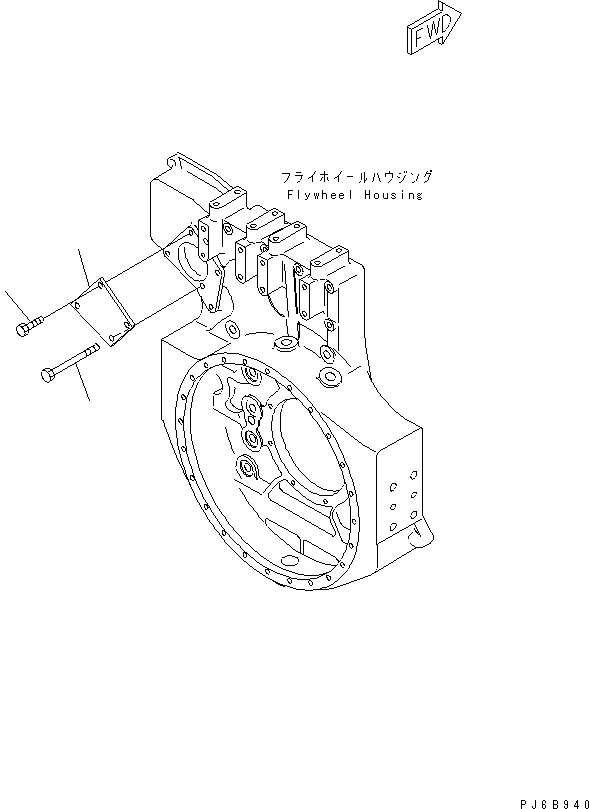 Komatsu parts book diagram for SAA6D170E-3BC-8C S/N 310001-UP: REAR POWER TAKE OFF(#310005-)