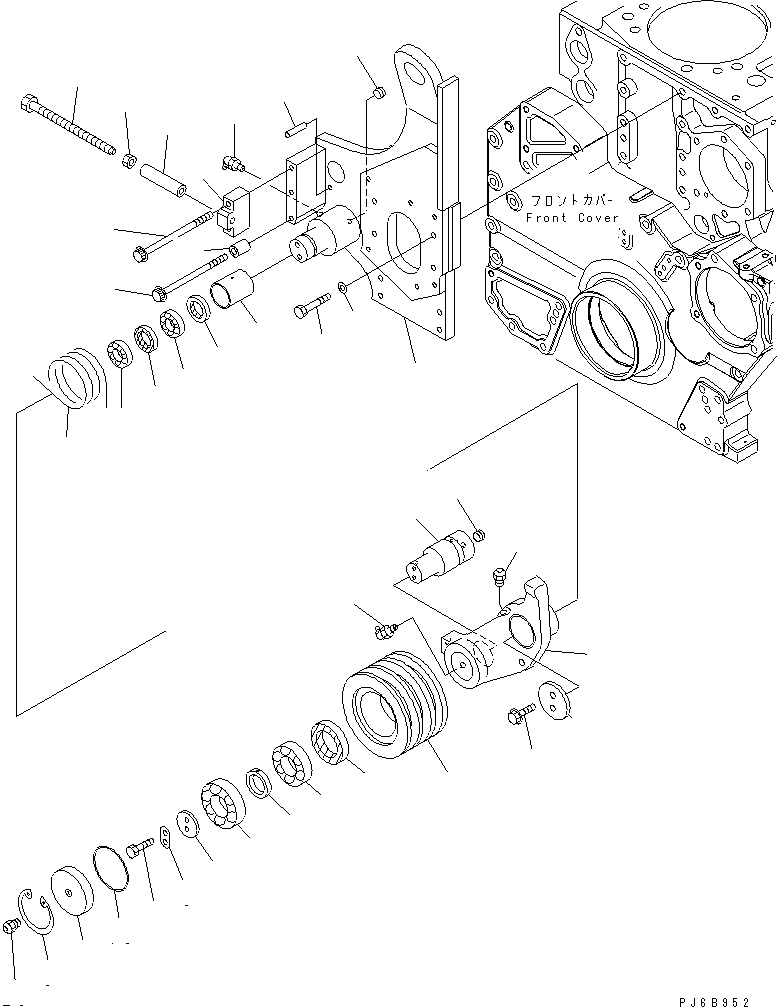Komatsu parts book diagram for SAA6D170E-3BC-8C S/N 310001-UP: TENSION PULLEY (EXTREME COLD TERRAIN SPEC. FOR CIS)(#313127-)