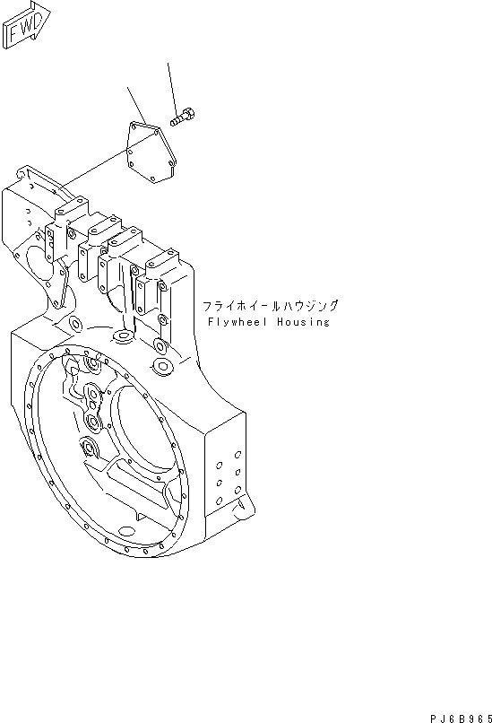 Komatsu parts book diagram for SAA6D170E-3BC-8C S/N 310001-UP: AIR COMPRESSOR COVER(#310005-)