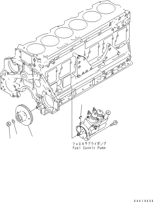 Engines Komatsu / SAA6D125E-3L-8A S/N 310001-UP(saa6d2br) / FUEL SUPPLY PUMP DRIVE (COMPRESSOR SPEC.)(#313158-)(030390 : A4080-A3C8)