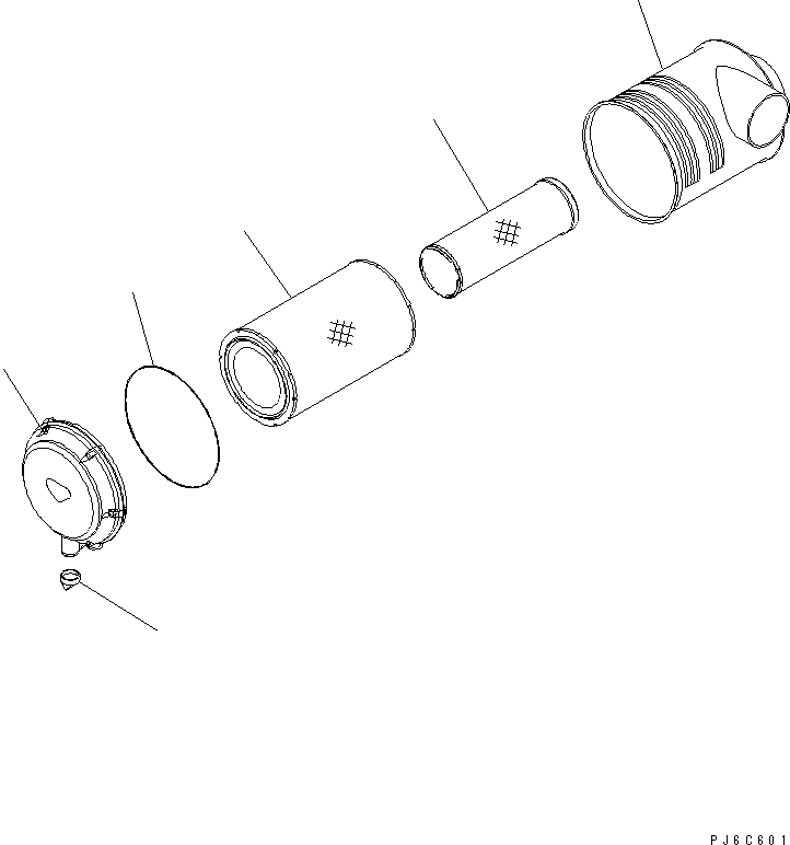 Komatsu parts book diagram for SAA6D140E-5F-03 S/N 530001-UP: AIR CLEANER (INNER PARTS)(#530043-)