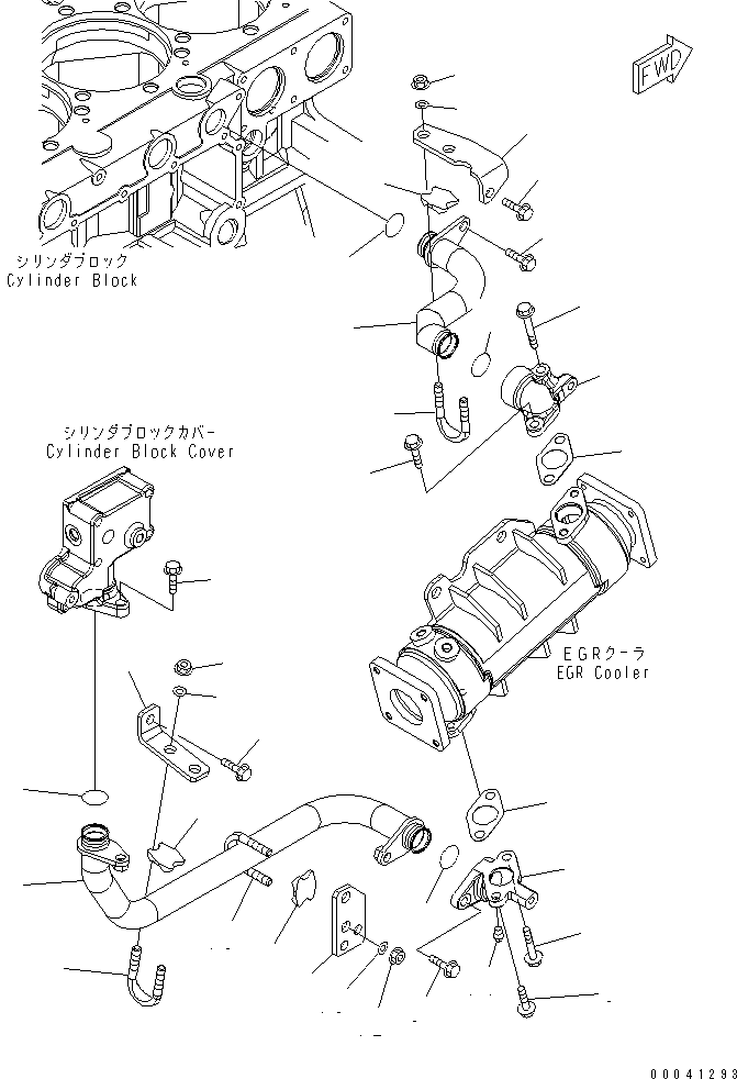 Komatsu parts book diagram for SAA6D140E-5F-03 S/N 530001-UP: EXHAUST GAS RECIRCULATION VALVE (2/7) (EGR COOLER WATER PIPING)(#530043-530701)