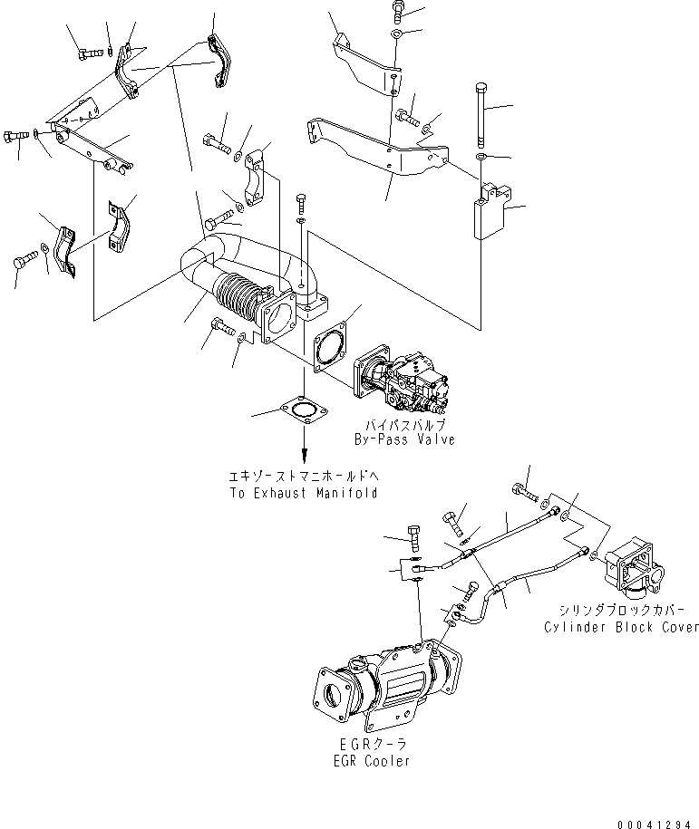 Komatsu parts book diagram for SAA6D140E-5F-03 S/N 530001-UP: EXHAUST GAS RECIRCULATION VALVE (3/7) (AIR VENT AND BYPASS VALVE PIPING)(#530043-530701)