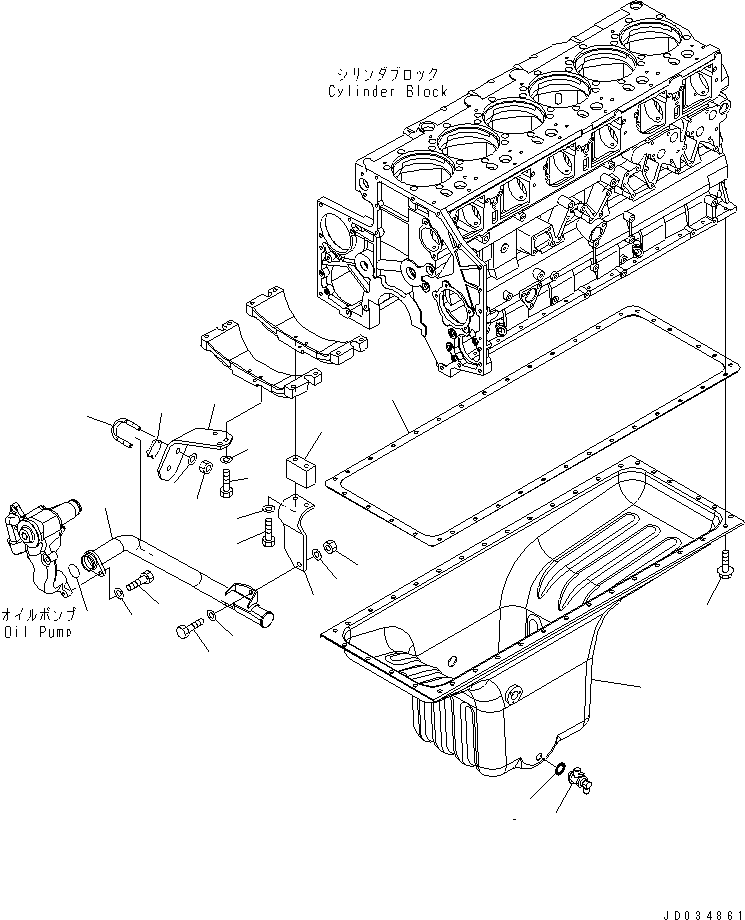 Komatsu parts book diagram for SAA6D140E-5F-03 S/N 530001-UP: OIL PAN AND SUCTION TUBE(#535716-)