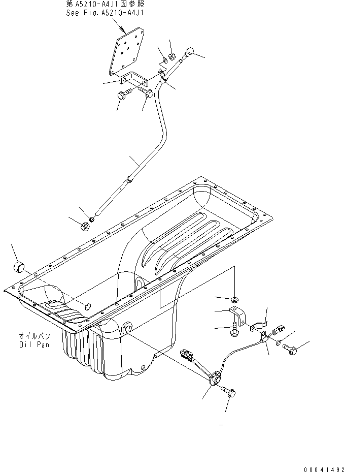 Komatsu parts book diagram for SAA6D140E-5F-03 S/N 530001-UP: OIL LEVEL GAUGE AND SENSOR(#530043-535715)