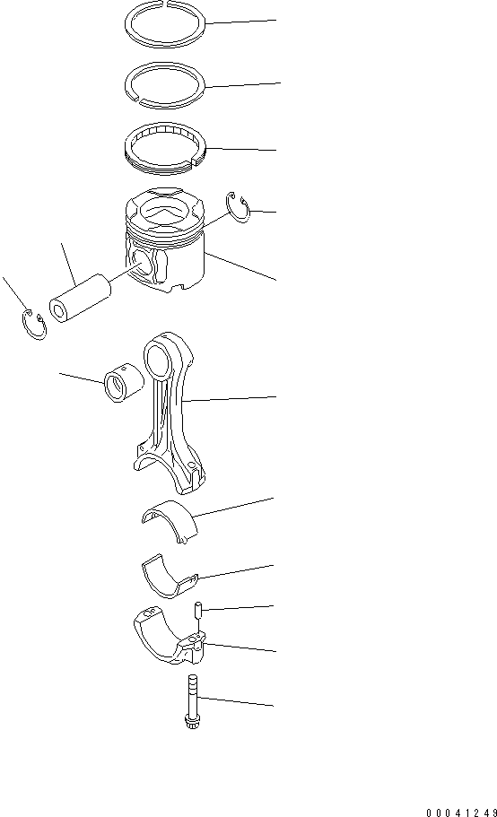 Komatsu parts book diagram for SAA6D140E-5F-03 S/N 530001-UP: PISTON AND CONNECTING ROD