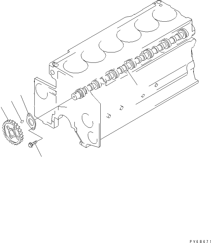 Komatsu parts book diagram for SAA6D140E-5F-03 S/N 530001-UP: CAMSHAFT