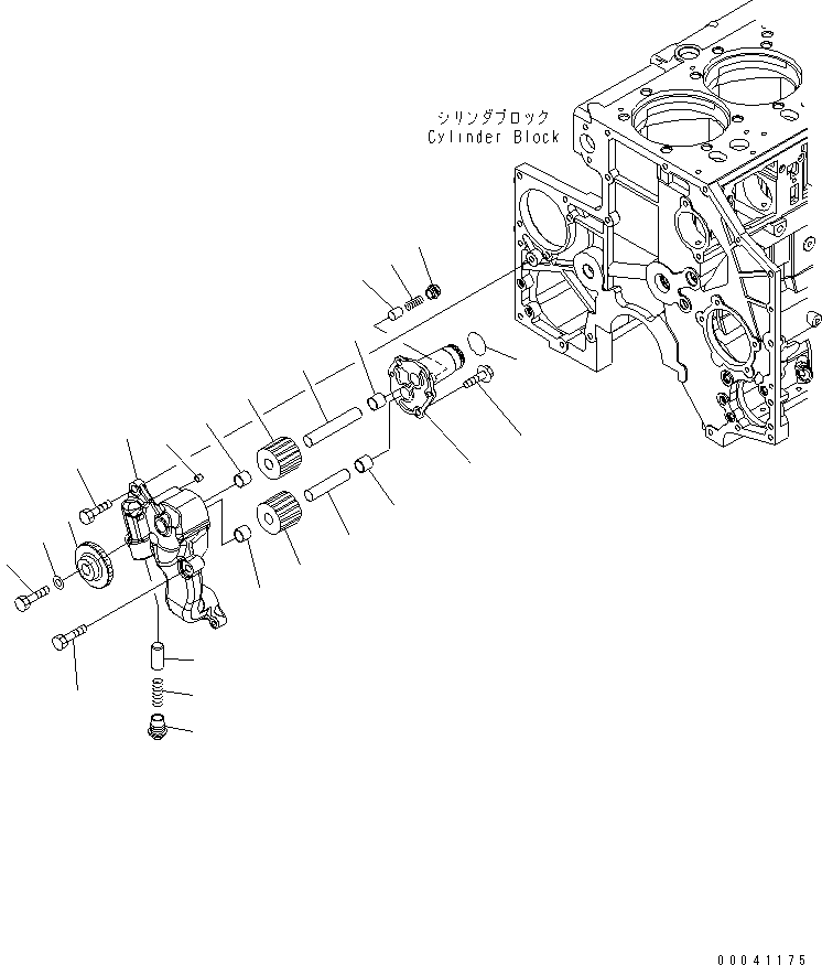 Komatsu parts book diagram for SAA6D140E-5F-03 S/N 530001-UP: LUBRICATING OIL PUMP