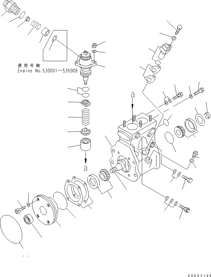 Komatsu parts book diagram for SAA6D140E-5F-03 S/N 530001-UP: FUEL SUPPLY PUMP (PUMP) (INNER PARTS)