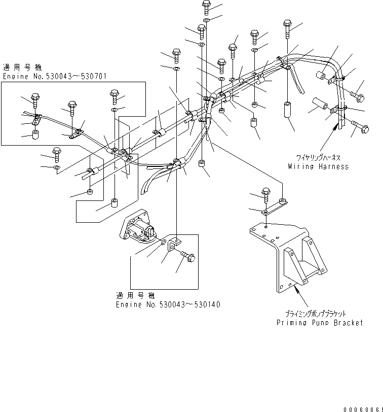 Komatsu parts book diagram for SAA6D140E-5F-03 S/N 530001-UP: WIRING HARNESS (4/5)(#530043-530701)