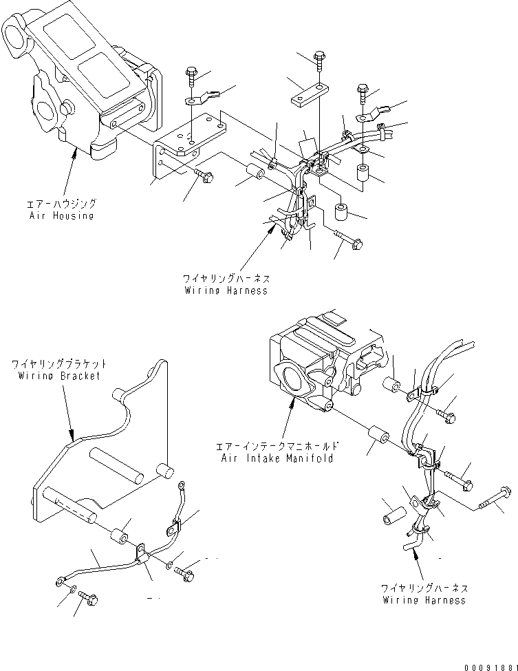 Komatsu parts book diagram for SAA6D140E-5F-03 S/N 530001-UP: WIRING HARNESS (5/5) (-30ЯC SPEC.)(#540514-)