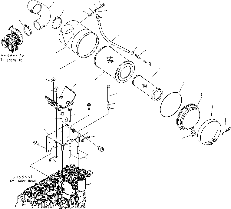 Komatsu parts book diagram for SAA6D114E-3B-WT S/N 26850001-UP: AIR CLEANER(#26850005-26864044)