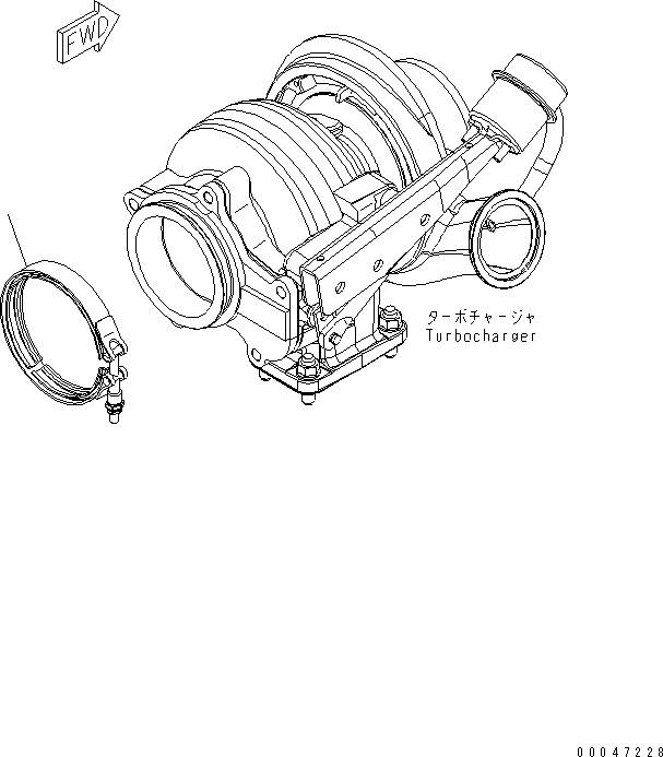 Komatsu parts book diagram for SAA6D114E-3B-WT S/N 26850001-UP: EXHAUST CONNECTOR CLAMP