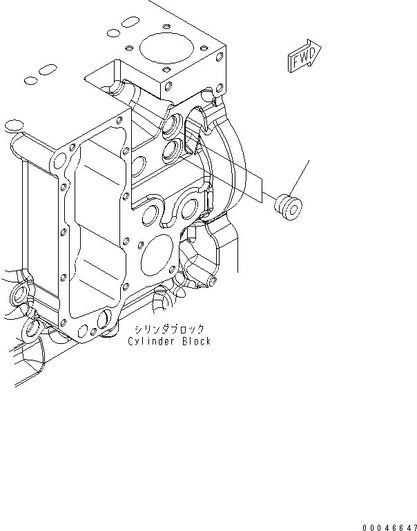 Komatsu parts book diagram for SAA6D114E-3B-WT S/N 26850001-UP: PLUG (TORQUE CONVERTER COOLING)
