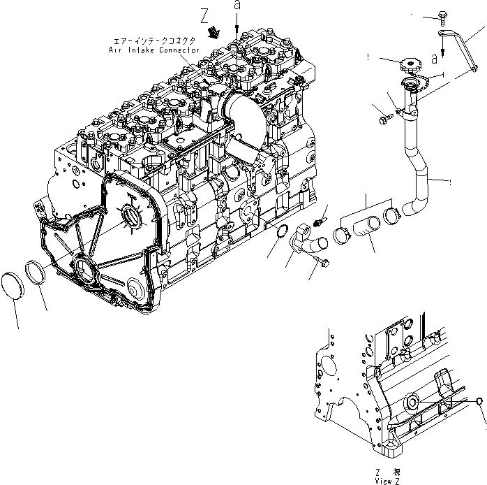 Komatsu parts book diagram for SAA6D114E-3B-WT S/N 26850001-UP: CYLINDER BLOCK COVER(#26850005-26864044)