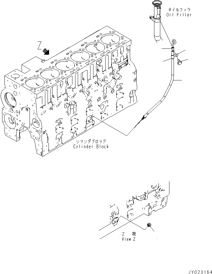 Komatsu parts book diagram for SAA6D114E-3B-WT S/N 26850001-UP: OIL LEVEL GAUGE(#26867270-)