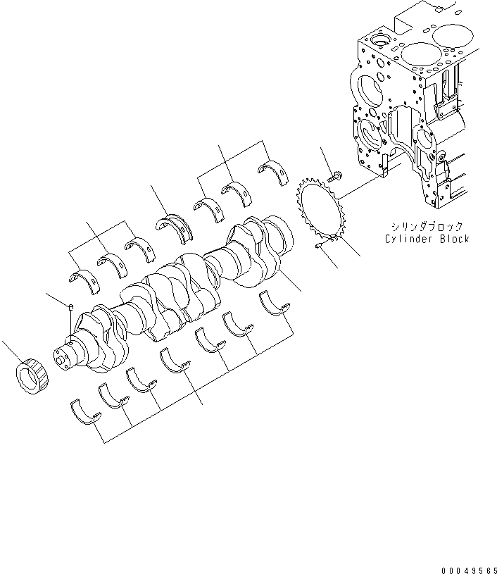 Komatsu parts book diagram for SAA6D114E-3B-WT S/N 26850001-UP: CRANKSHAFT