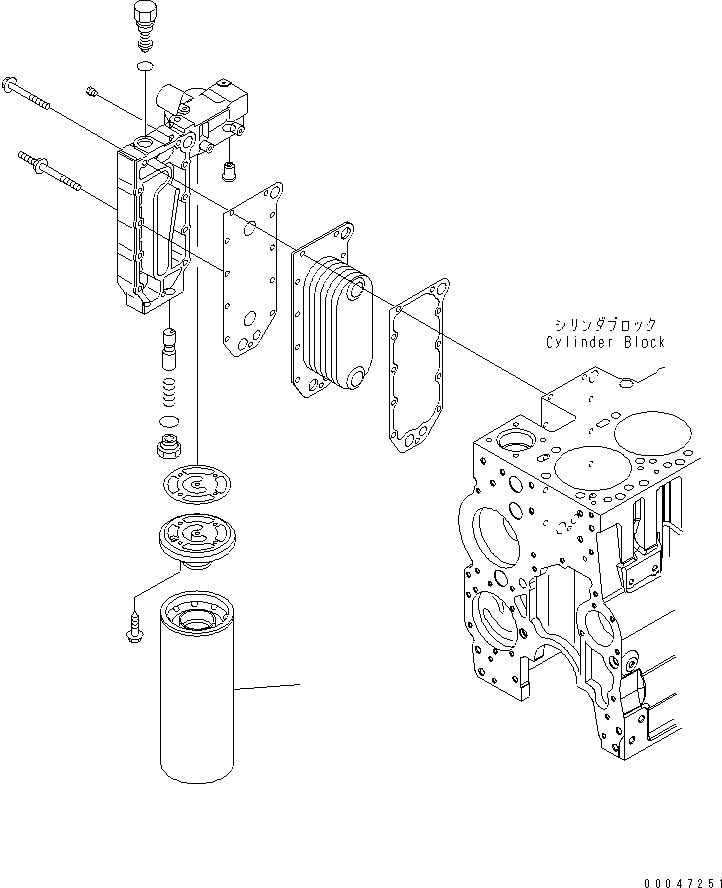 Komatsu parts book diagram for SAA6D114E-3B-WT S/N 26850001-UP: OIL FILTER(#26850005-)