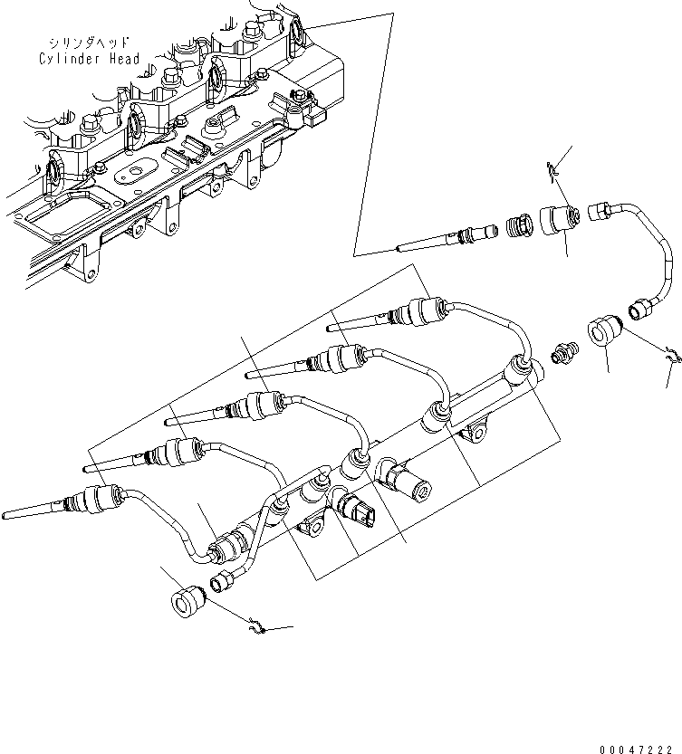 Komatsu parts book diagram for SAA6D114E-3B-WT S/N 26850001-UP: INJECTION TUBE COVER