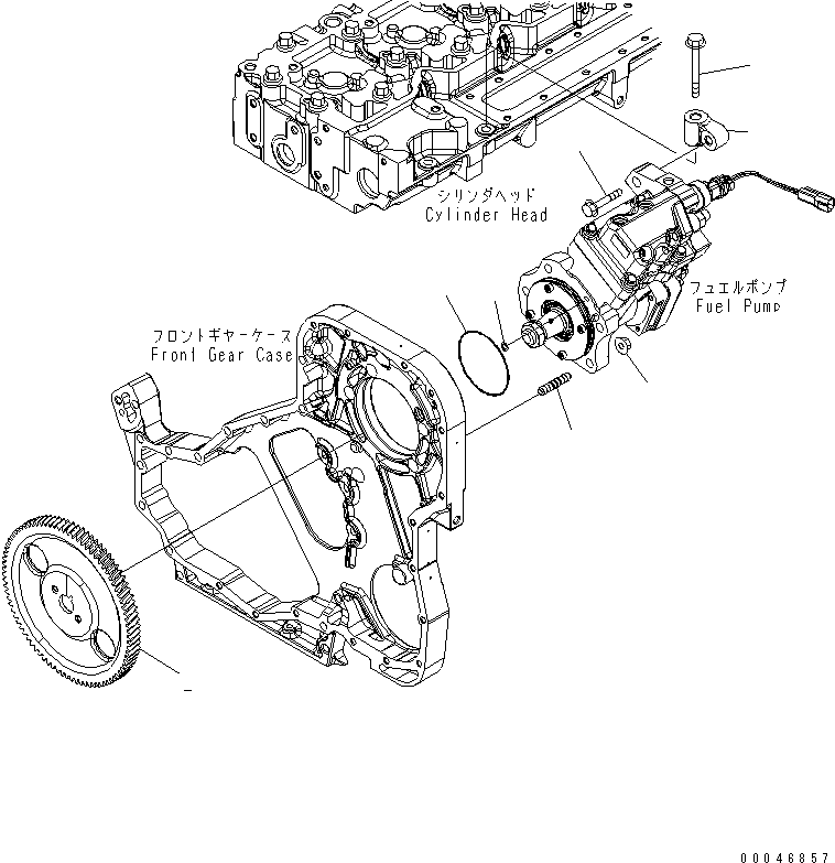 Komatsu parts book diagram for SAA6D114E-3B-WT S/N 26850001-UP: FUEL PUMP MOUNTING