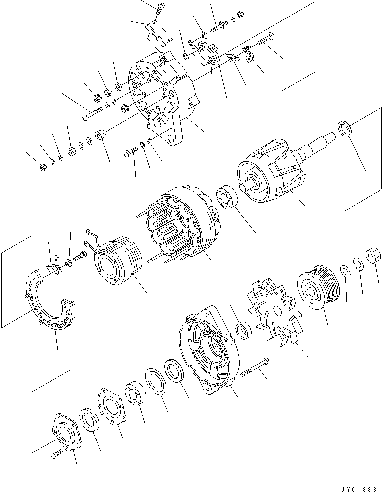 Komatsu parts book diagram for SAA6D114E-3B-WT S/N 26850001-UP: ALTERNATOR (90A) (INNER PARTS)(#26864045-)