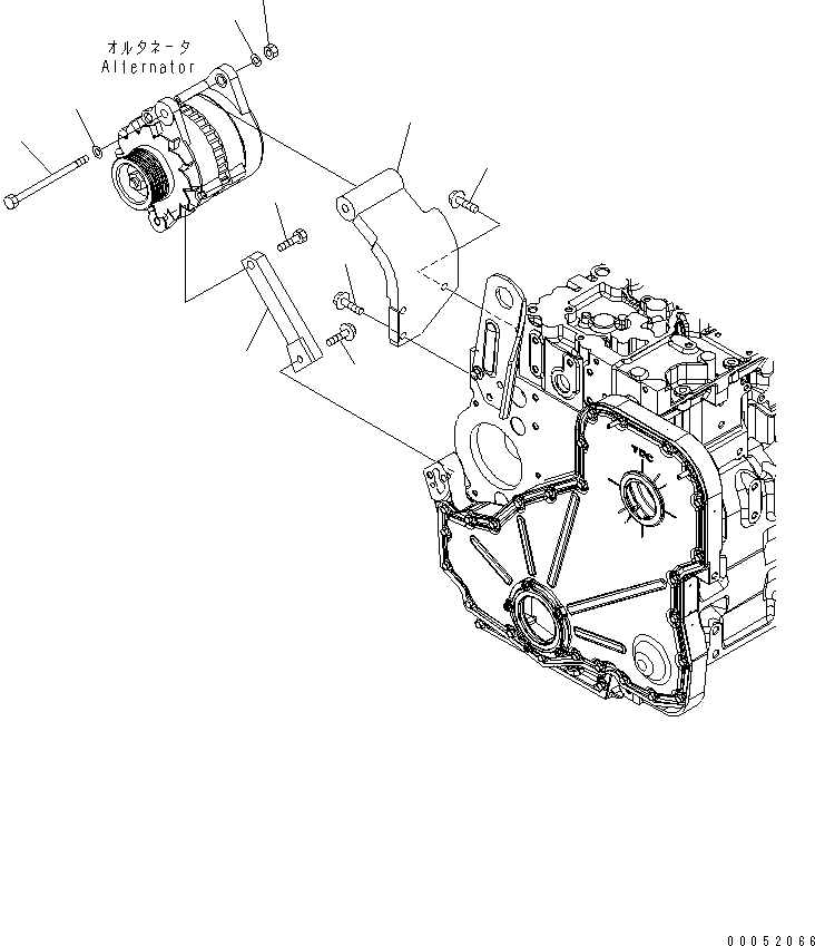 Komatsu parts book diagram for SAA6D114E-3B-WT S/N 26850001-UP: ALTERNATOR COVER (FOR 90A ALTERNATOR)(#26850852-)