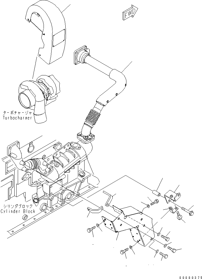Komatsu parts book diagram for SAA6D125E-5E-01 S/N 560001-UP: HEAT SHIELD (CLIMBING SPEED UP)(#565561-)
