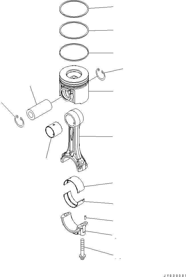 Komatsu parts book diagram for SAA6D125E-5E-01 S/N 560001-UP: PISTON AND CONNECTING ROD