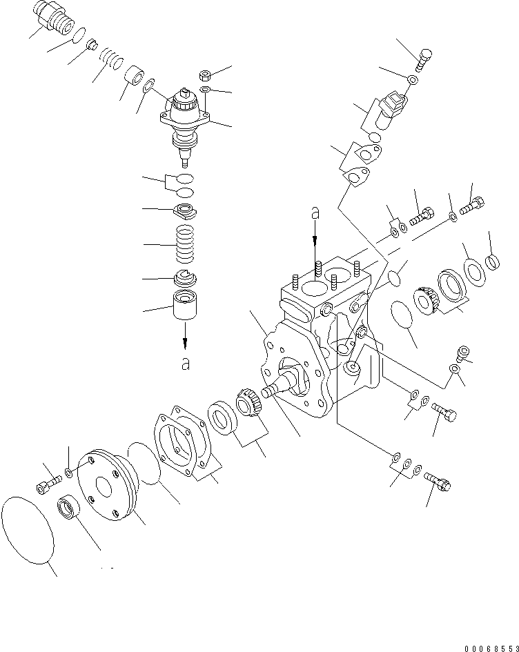 Komatsu parts book diagram for SAA6D125E-5E-01 S/N 560001-UP: FUEL SUPPLY PUMP (1/2) (INNER PARTS)