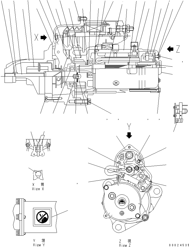 Komatsu parts book diagram for SAA6D125E-5E-01 S/N 560001-UP: STARTING MOTOR (7.5KW) (INNER PARTS)