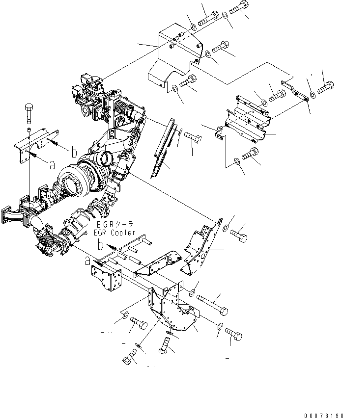 Engines Komatsu / SAA6D140E-5E-01 S/N 530001-UP(saa6d31c) / HEAT SHIELD (2/2) (EGR PIPING AND COOLER)(#530008-)(030360 : A1570-B4F6)
