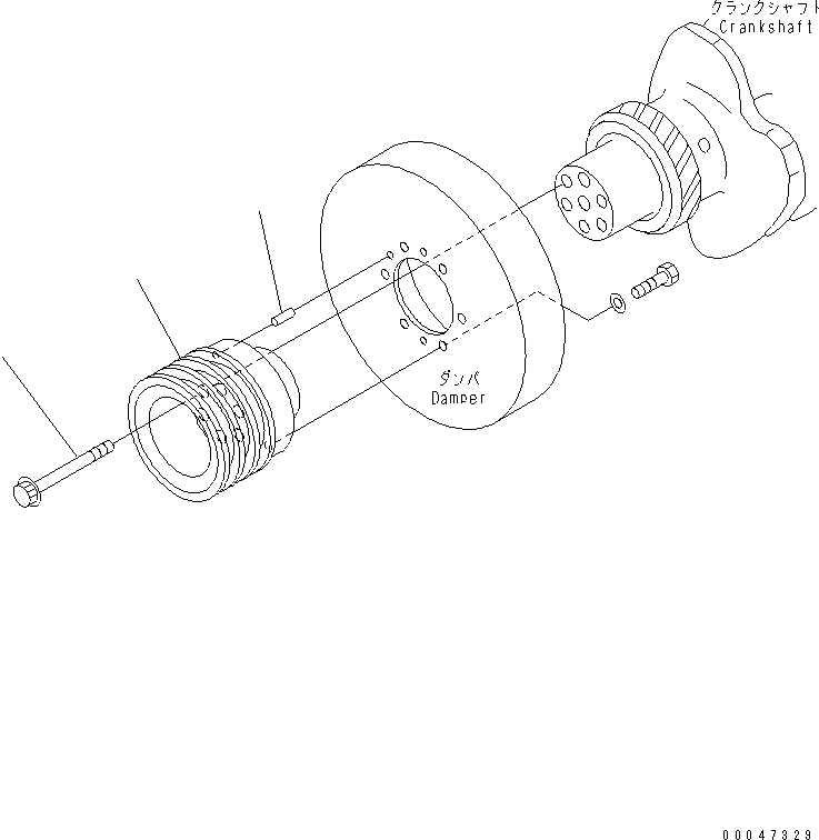 Engines Komatsu / SAA6D140E-5E-01 S/N 530001-UP(saa6d31c) / CRANK PULLEY (SANDY AND DUSTY SPEC.)(#530512-)(030550 : A2370-A4H4)