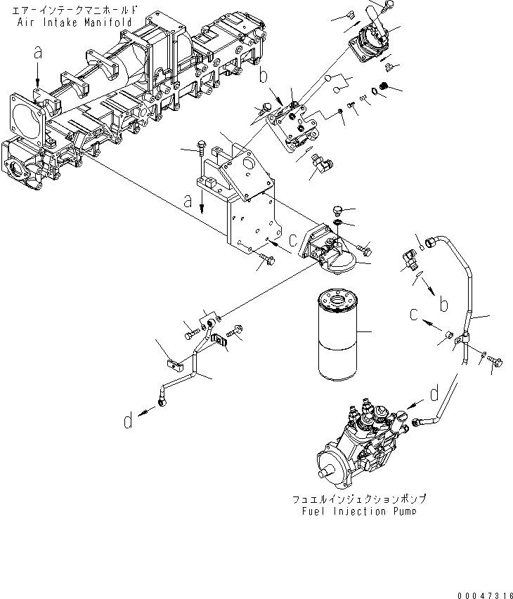 Engines Komatsu / SAA6D140E-5E-01 S/N 530001-UP(saa6d31c) / FUEL FILTER AND FUEL PRIMING PUMP(#530008-)(030750 : A4110-A4M8)