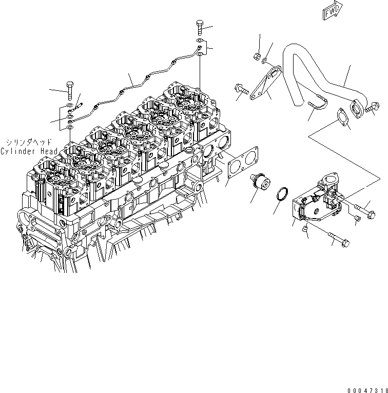 Engines Komatsu / SAA6D140E-5E-01 S/N 530001-UP(saa6d31c) / THERMOSTAT AND AIR VENT(#533487-)(030830 : A5010-A4L7A)