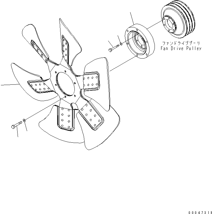 Engines Komatsu / SAA6D140E-5E-01 S/N 530001-UP(saa6d31c) / COOLING FAN (SUCTION TYPE)(#530008-)(030860 : A5030-A4D5)