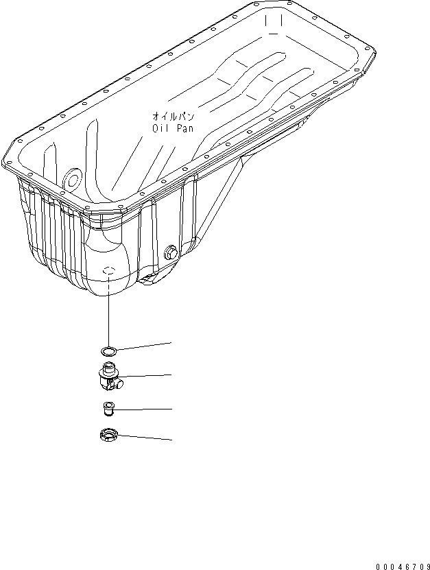 Komatsu parts book diagram for SAA6D107E-1G-W S/N 26500006-UP: OIL PAN DRAIN