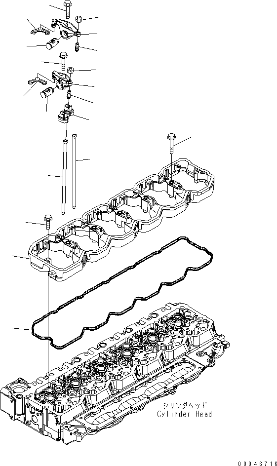 Komatsu parts book diagram for SAA6D107E-1G-W S/N 26500006-UP: ROCKER ARM(#26500006-26506236)