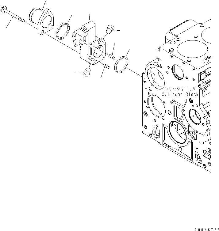 Komatsu parts book diagram for SAA6D107E-1G-W S/N 26500006-UP: WATER INLET CONNECTOR